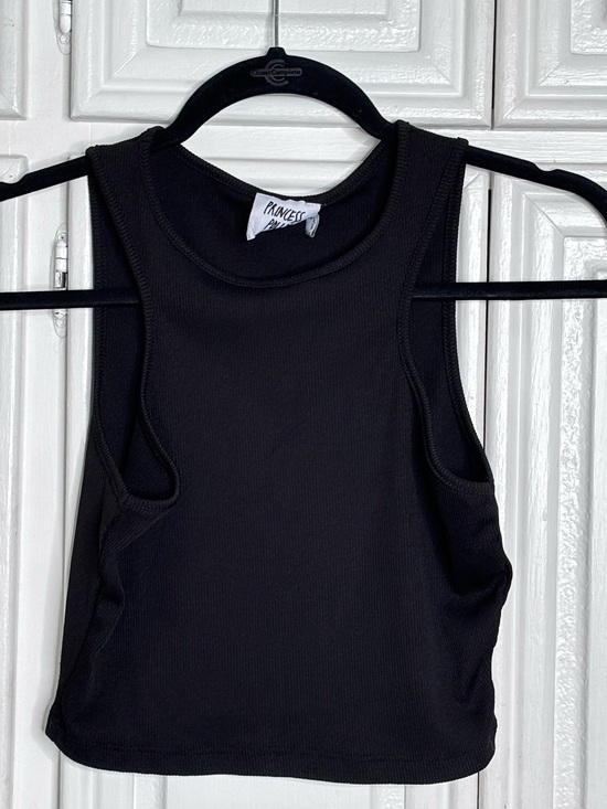 Princess Polly Tops - Princess Polly Black Ribbed High-Neck Tank sz 6